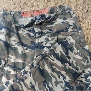 Harley-Davidson Green Camouflage Cargo Pants